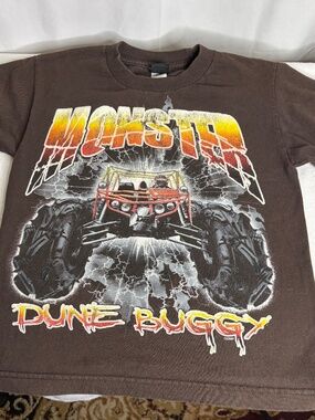 Vintage Youth GWP Sport Monster Dune Buggy Shirt YS Raised Graphics Y2K